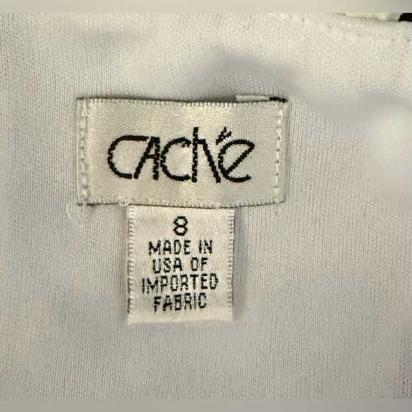 Vintage 90s Y2K Cache black and white bodycon midi dress chic sexy size 8 EUC - Picture 11 of 11